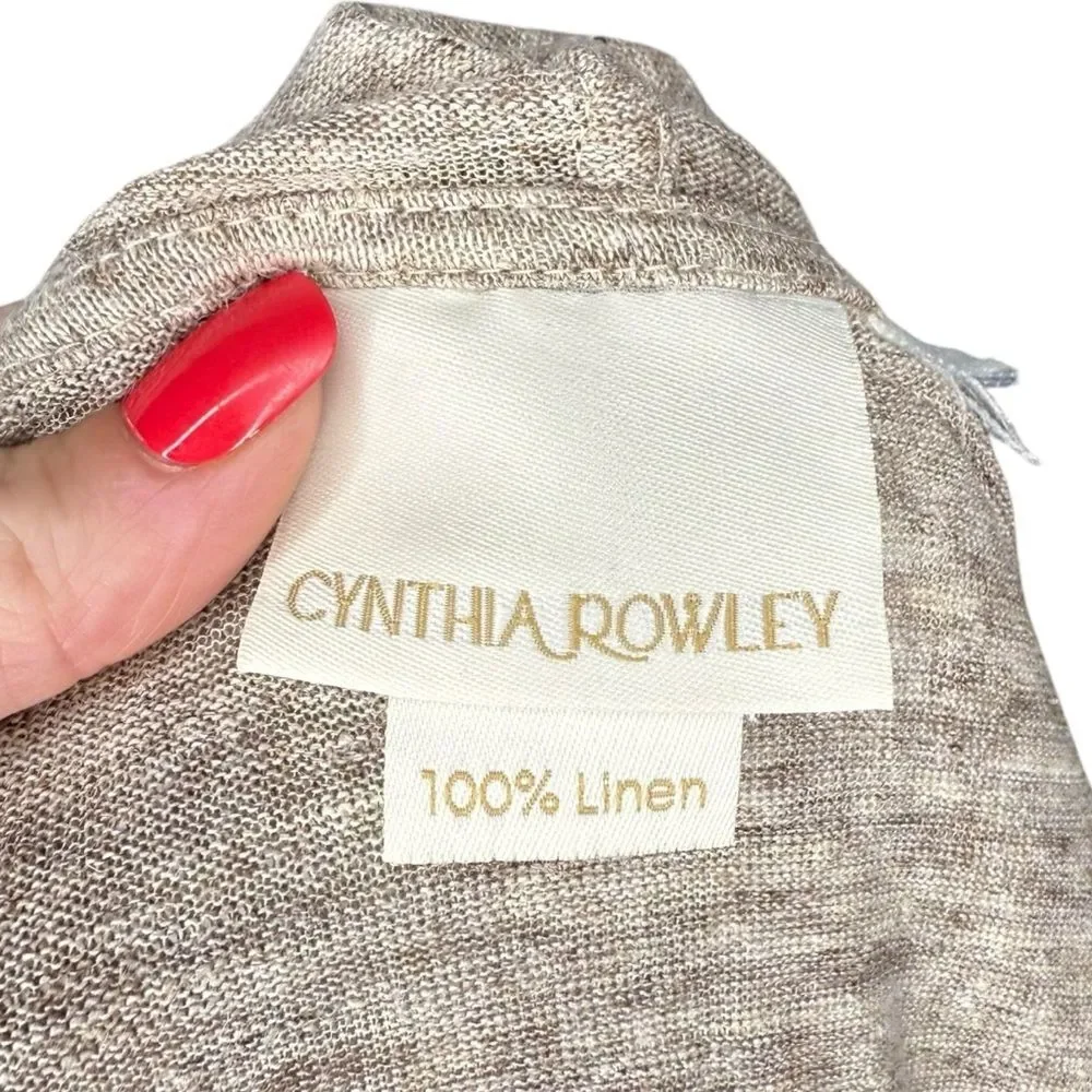 ▪️|EUC| CYNTHIA ROWLEY 100% Linen Hooded Cardigan